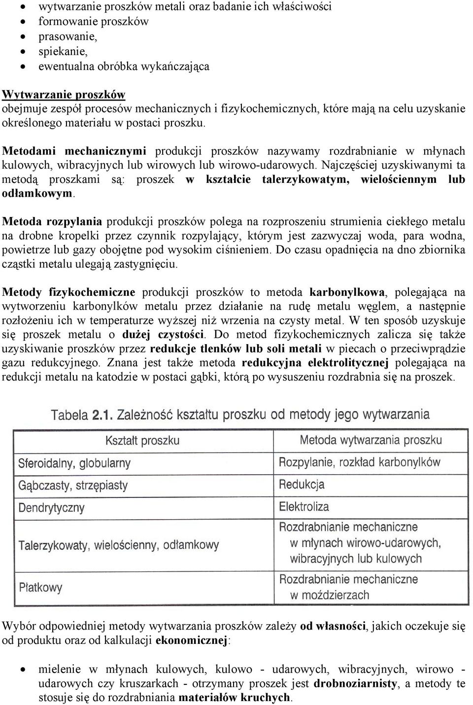 Metodami mechanicznymi produkcji proszków nazywamy rozdrabnianie w młynach kulowych, wibracyjnych lub wirowych lub wirowo-udarowych.