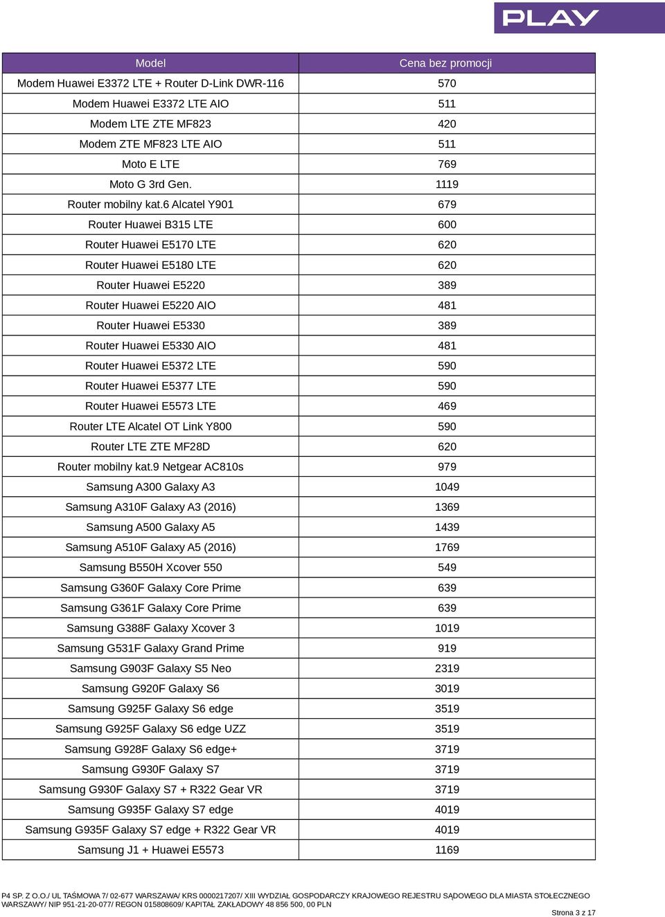 AIO 481 Router Huawei E5372 LTE 590 Router Huawei E5377 LTE 590 Router Huawei E5573 LTE 469 Router LTE Alcatel OT Link Y800 590 Router LTE ZTE MF28D 620 Router mobilny kat.