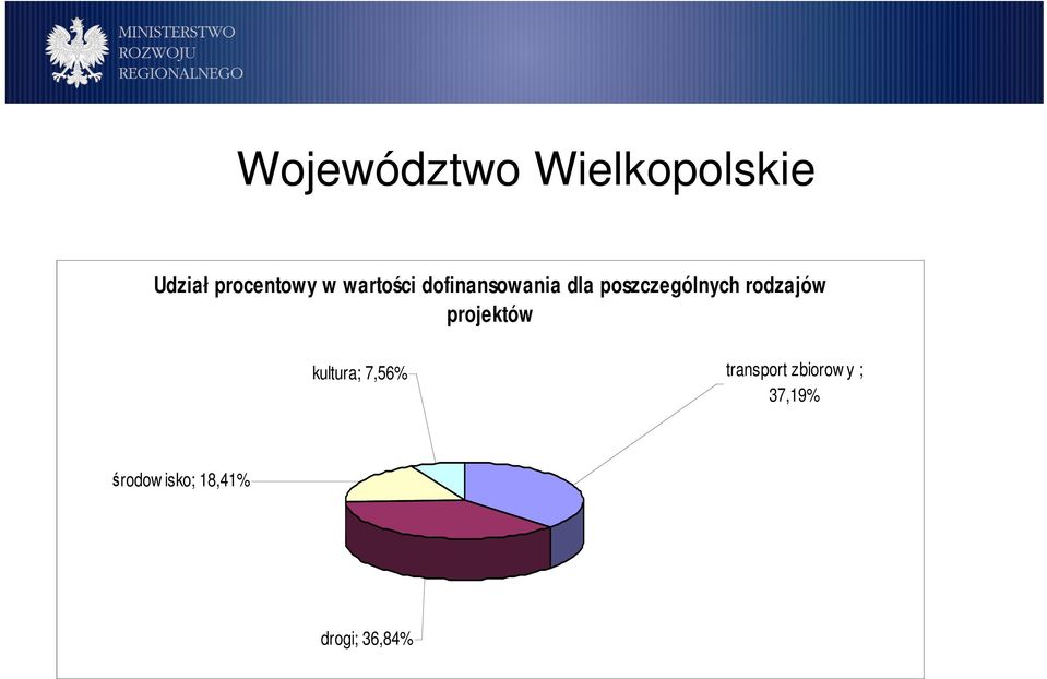 rodzajów projektów kultura; 7,56% transport