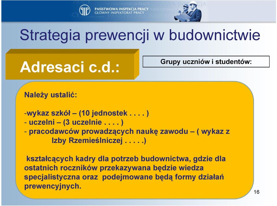 ... ) - pracodawców prowadzących naukę zawodu ( wykaz z Izby Rzemieślniczej.