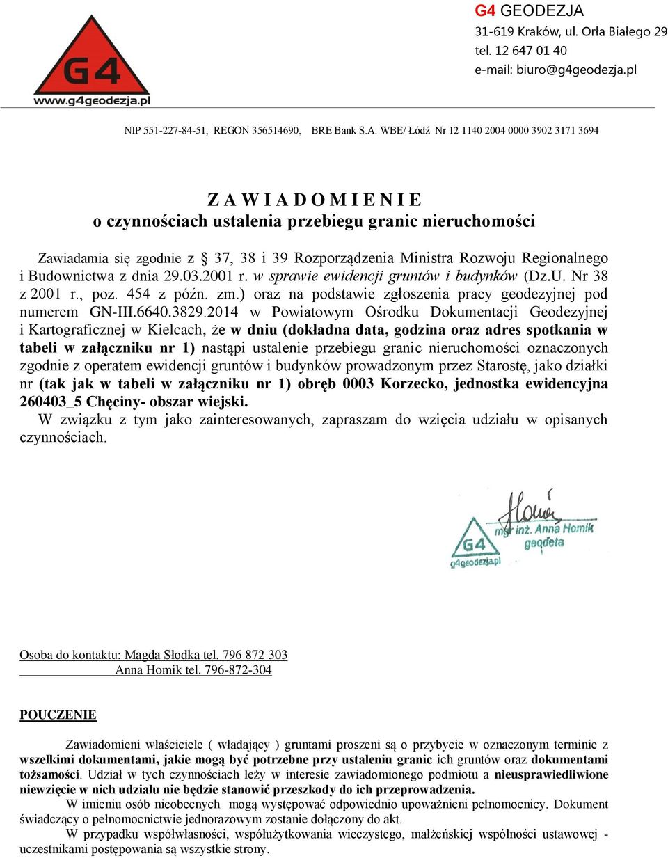 Regionalnego i Budonicta z dnia.03.2001 r. spraie eidencji gruntó i budynkó (Dz.U. Nr 38 