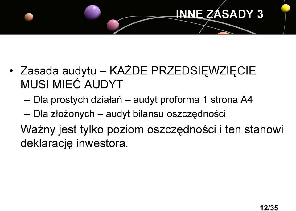 Dla złożonych audyt bilansu oszczędności Ważny jest tylko