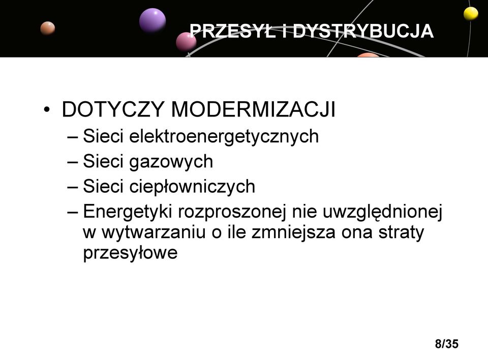 ciepłowniczych Energetyki rozproszonej nie