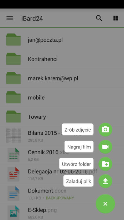 19.1.3 ZARZĄDZANIE DANYMI NA KONCIE icomarch24 SA ul. Prof. Michała Życzkowskiego 23 31-864 Kraków Po przejściu do aplikacji, użytkownik ma możliwość zarządzania dostępnymi zasobami.