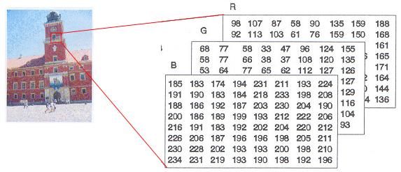 Rys. 25. Cyfrowa reprezentacja obrazu - obraz w skali szarości. Rys. 26.