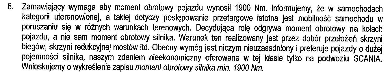 Zamawiający dopuszcza zastosowanie napędu pojazdu 4x4 z możliwością odłączenia napędu osi przedniej.