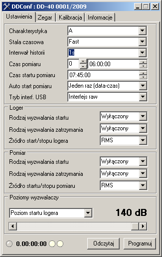 3 OBSŁUGA PRZYRZĄDU Instrukcja obsługi DD-41 3.1 Zmiana nastaw dozymetru DD-41 Zmiany nastaw dozymetru możemy dokonać przy pomocy programu DDConf.