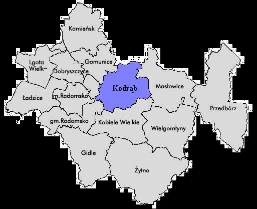gminy Kodrąb Mapa