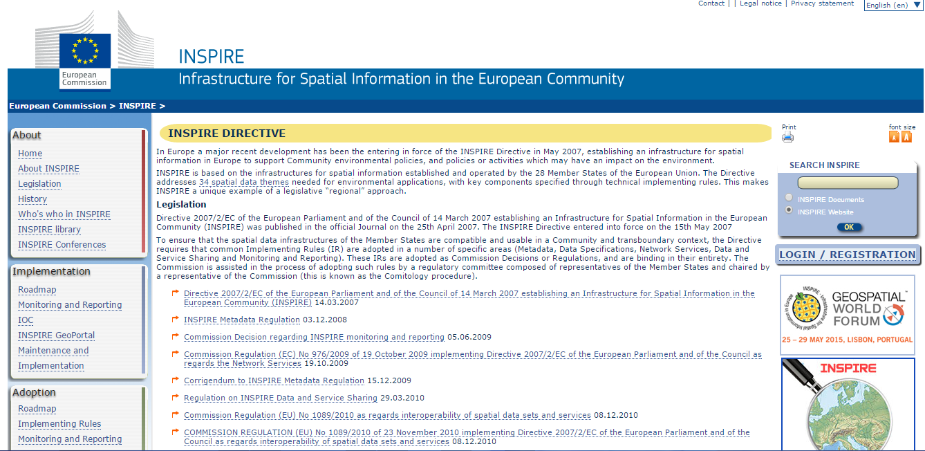 Prowadzona przez JRC Ispra http://inspire.