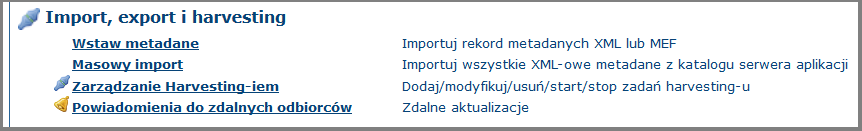 5.3 Zarządzanie importem metadanych Masowy import metadanych Funkcja "Sortuj wzorce" umożliwia określenie kolejności wzorców na liście podczas tworzenia nowego rekordu metadanych.