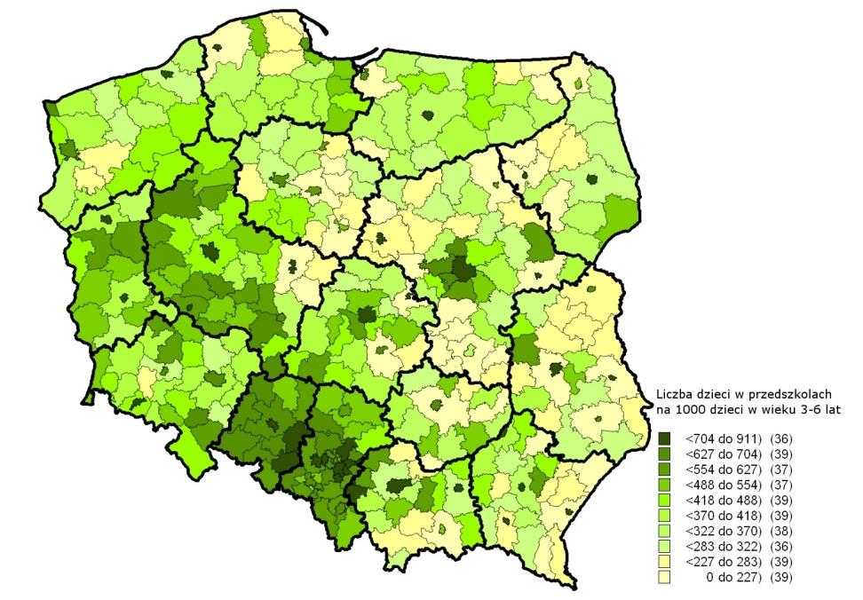 Niski udział dzieci w opiece instytucjonalnej Znikomy odsetek małych dzieci objętych opieką