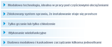 opiera się na następujących komponentach: Wersje: - Grzanie/Chłodzenie WSHN-XEE: rewersyjna pompa ciepła - Tylko chłodzenie WSH-XEE: chiller -