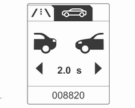 Prowadzenie i użytkowanie 213 Wskaźnik odległości od pojazdu poprzedzającego Wskaźnik odległości od pojazdu poprzedzającego pokazuje dystans od pojazdu jadącego z przodu.