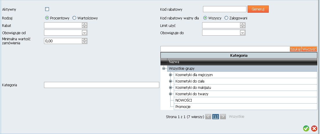 3.3.5.2 Kupony rabatowe W Comarch ERP e-sklep umożliwia definiowanie własnych kuponów rabatowych dla klientów. Obszar Kupony rabatowe składa się z podmenu Kupony rabatowe oraz Koszyk.