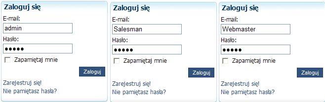 Rys. 424 Plugin Login. Plugin login umożliwia użytkownikom zalogowanie do sklepu.