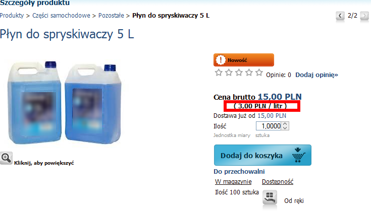 Dzięki prezentacji ceny za jednostkę miary, klienci posiadają pełną informację o cenie towaru, łatwiej jest im porównać poszczególne oferty i podjąć decyzję zakupową.