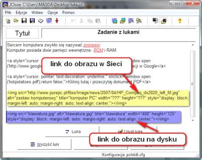 Okna dialogowe ustawieo konfiguracyjnych 1. Aby skonfigurowad stronę kliknij ikonę. W kolejnych zakładkach określ poszczególne elementy.