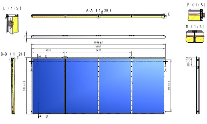 for do montażu large-scale w obiektach public construction przemysłowych projects (5 i 10 (5 m²) and 10 m 2 ) Wymiary