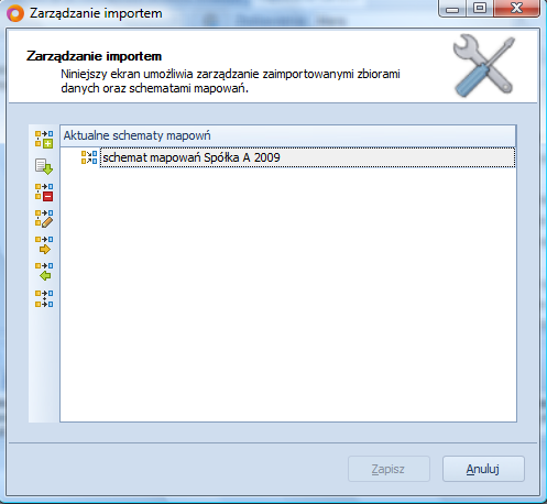 Rysunek 28. Okno zarządzania importem.
