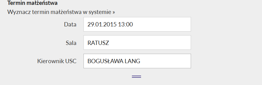 6. Nie wiadomo, którego kierownika mamy wpisać w zadaniach małżeństwa przy terminie zawarcia małżeństwa (tego który będzie podpisywał zapewnienie, czy tego który udzieli ślubu?).