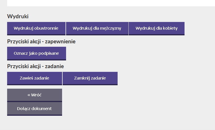 Dla pewności wyboru akcji czynność, po której pojawia się aplet podpisujący powinna być nazwana jednakowo. np.