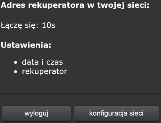 Konfiguracja - DOM i OGRÓD 3. W kolejnym oknie klikamy przycisk konfiguracja sieci. 4.