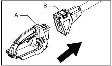 14 2. Dźwignia zwalniająca (B) powinna kliknąć po wlożeniu teleskopu. Rys.13 - Demontaż teleskopu (Rys.14) 1. Zwolnij dźwignię (A). 2. Wyciągnij teleskop z pilarki.