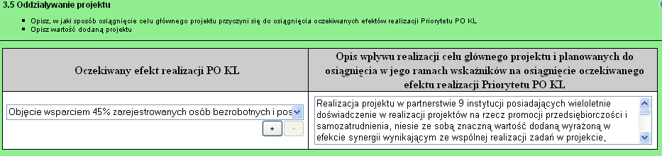 Opis ryzyka i oddziaływania projektu nowe pola 3.