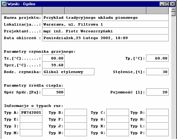 10 Załączniki 10319 Wyniki - Ogólne - tabela Tabela zawiera wyniki obliczeń 184 dotyczące