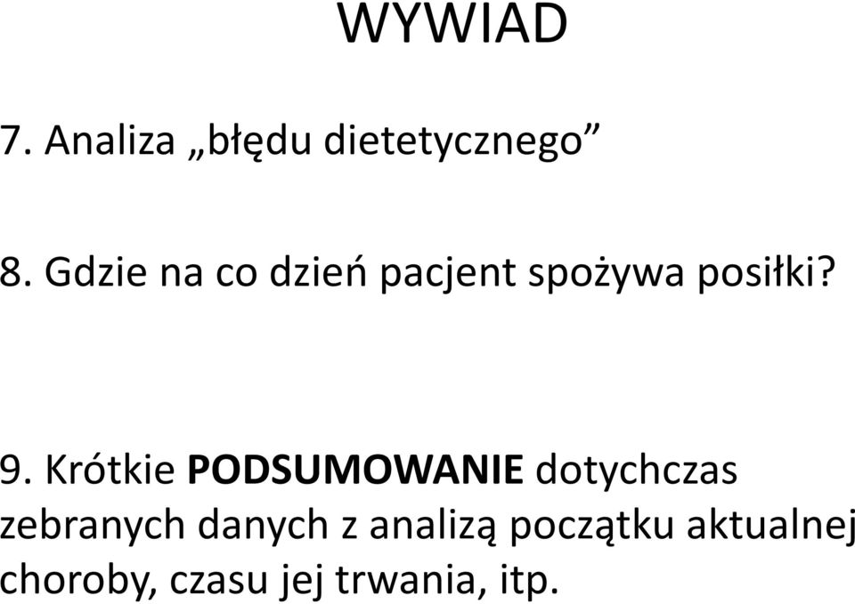 Krótkie PODSUMOWANIE dotychczas zebranych danych