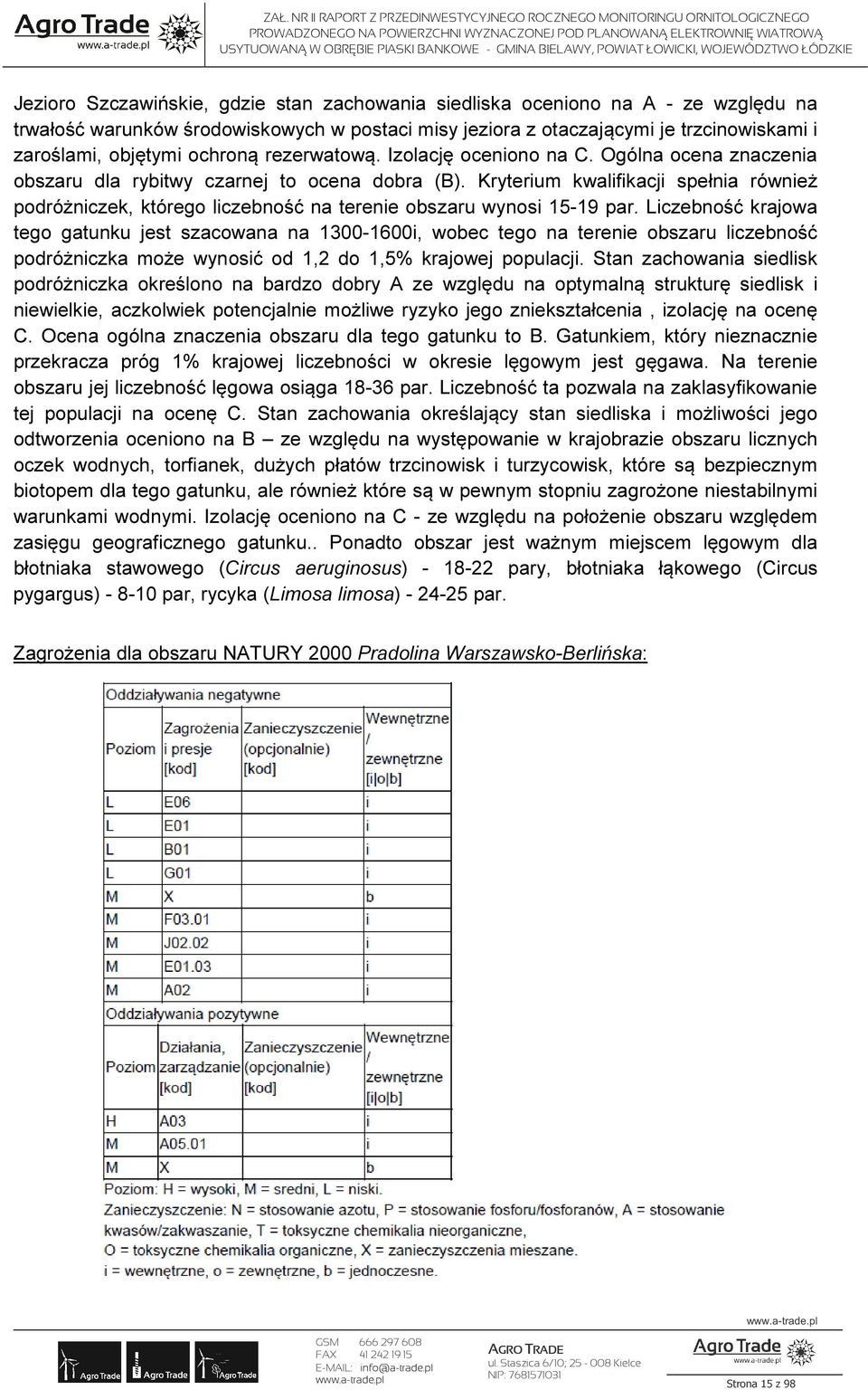 Kryterium kwalifikacji spełnia również podróżniczek, którego liczebność na terenie obszaru wynosi 15-19 par.