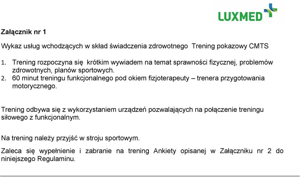 60 minut treningu funkcjonalnego pod okiem fizjoterapeuty trenera przygotowania motorycznego.