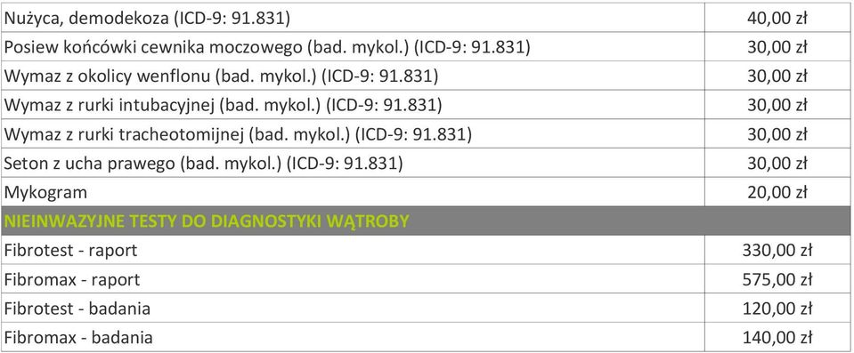 mykol.) (ICD-9: 91.