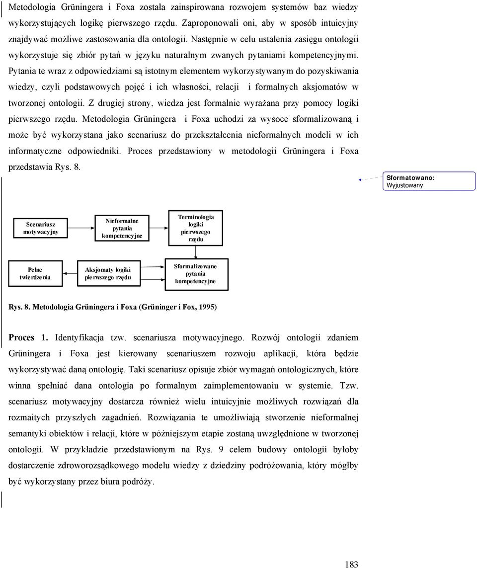 Następnie w celu ustalenia zasięgu ontologii wykorzystuje się zbiór pytań w języku naturalnym zwanych pytaniami kompetencyjnymi.