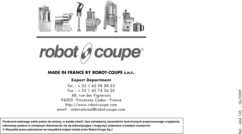 com email : international@robot-coupe.