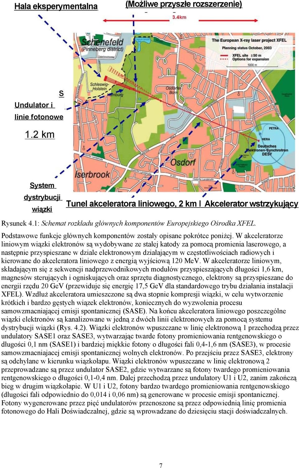 W akceleratorze liniowym wiązki elektronów są wydobywane ze stałej katody za pomocą promienia laserowego, a następnie przyspieszane w dziale elektronowym działającym w częstotliwościach radiowych i