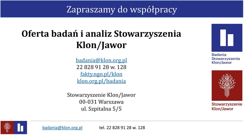 pl 22 828 91 28 w. 128 fakty.ngo.pl/klon klon.org.