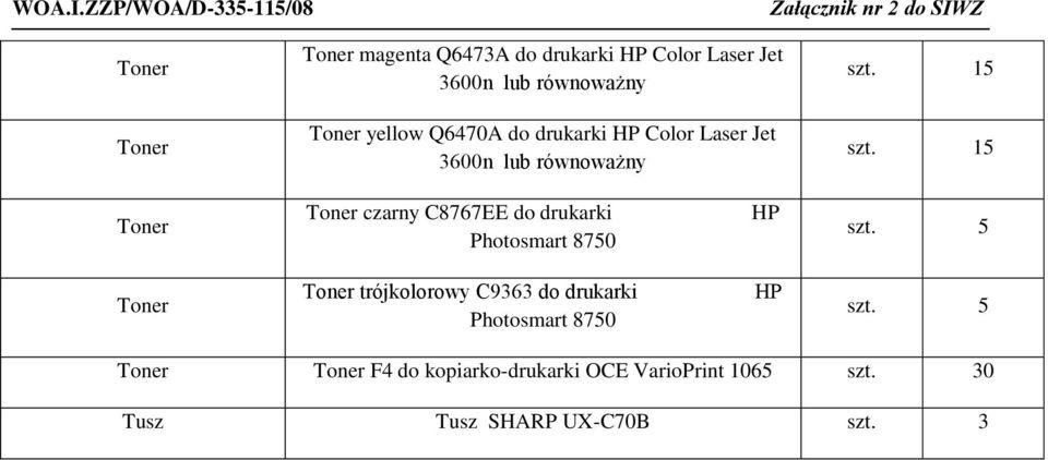 drukarki Photosmart 8750 HP 5 trójkolorowy C9363 do drukarki Photosmart