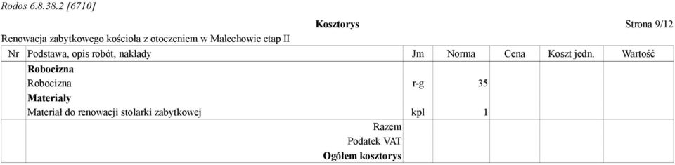 stolarki zabytkowej kpl 1