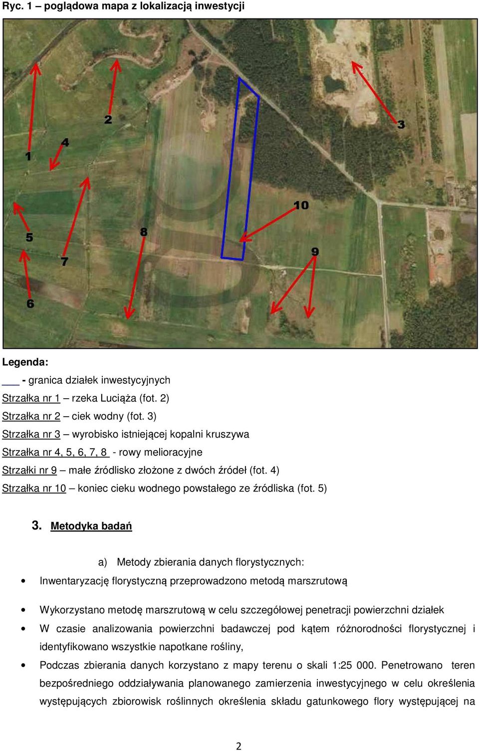 4) Strzałka nr 10 koniec cieku wodnego powstałego ze źródliska (fot. 5) 3.