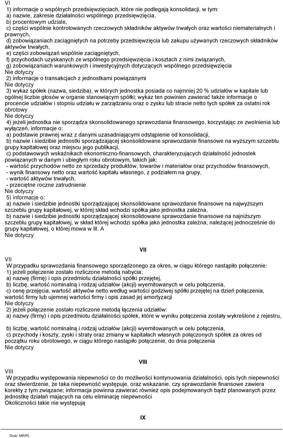 aktywów trwałych, e) części zobowiązań wspólnie zaciągniętych, f) przychodach uzyskanych ze wspólnego przedsięwzięcia i kosztach z nimi związanych, g) zobowiązaniach warunkowych i inwestycyjnych