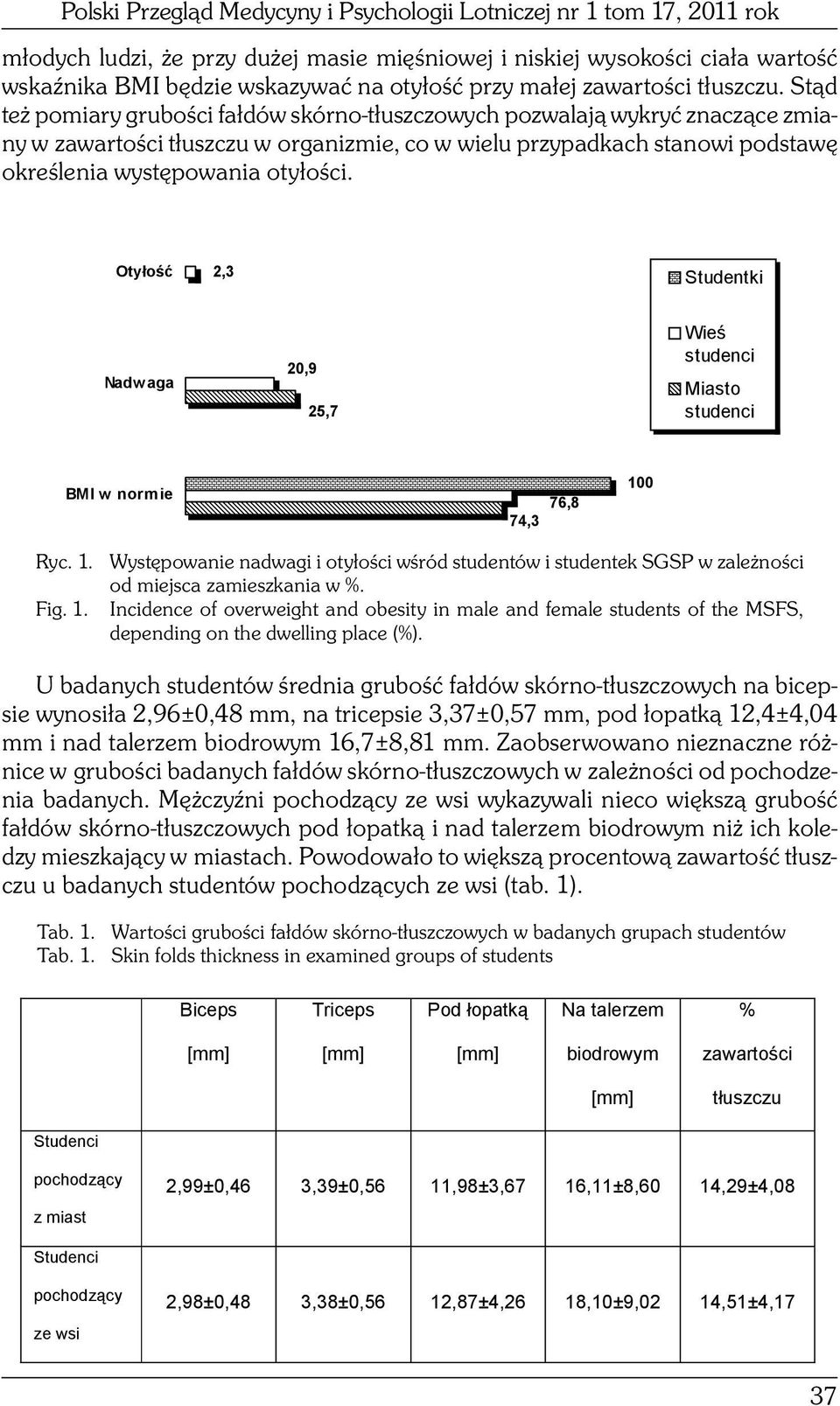 Stąd też pomiary grubości fałdów skórno-tłuszczowych pozwalają wykryć znaczące zmiany w zawartości tłuszczu w organizmie, co w wielu przypadkach stanowi podstawę określenia występowania otyłości.