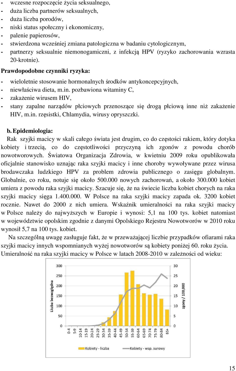 Prawdopodobne czynniki ryzyka: - wieloletnie stosowanie hormonalnych środków antykoncepcyjnych, - niewłaściwa dieta, m.in.