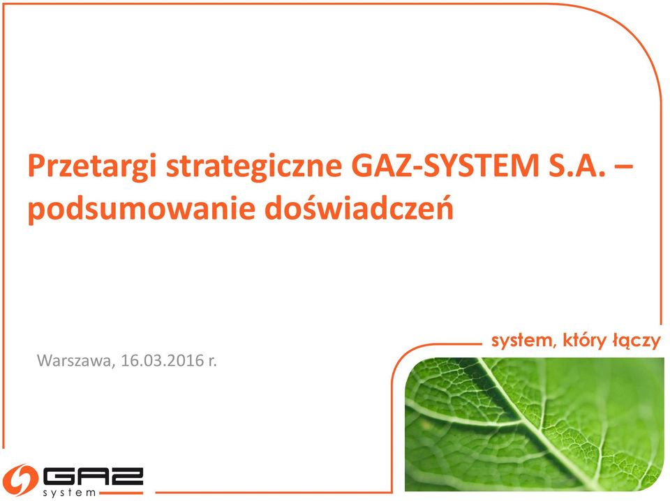 GAZ-SYSTEM S.A.