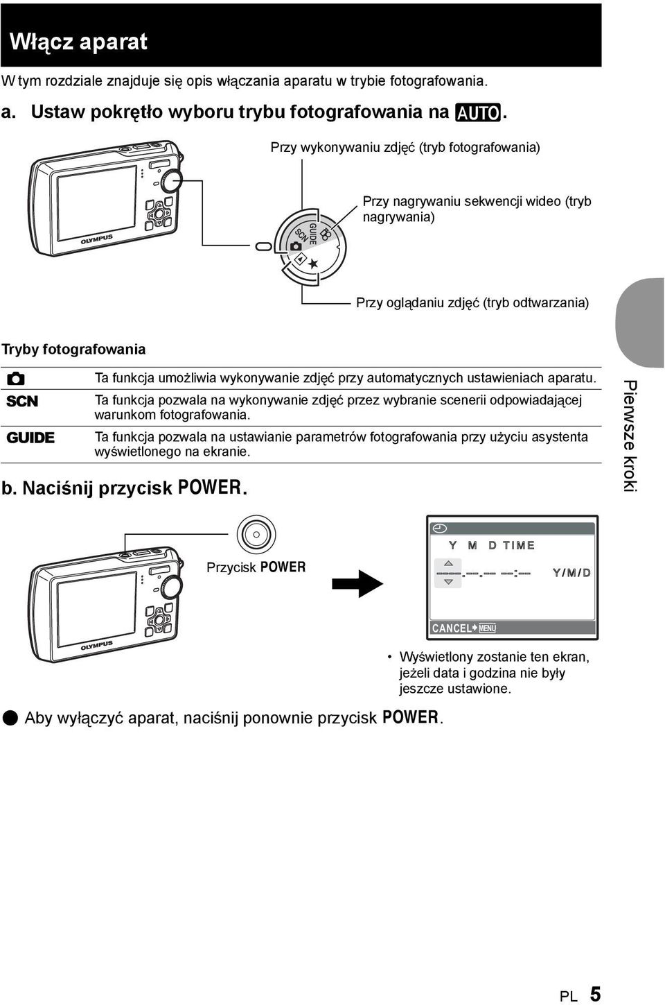 automatycznych ustawieniach aparatu. Ta funkcja pozwala na wykonywanie zdj przez wybranie scenerii odpowiadaj cej warunkom fotografowania.