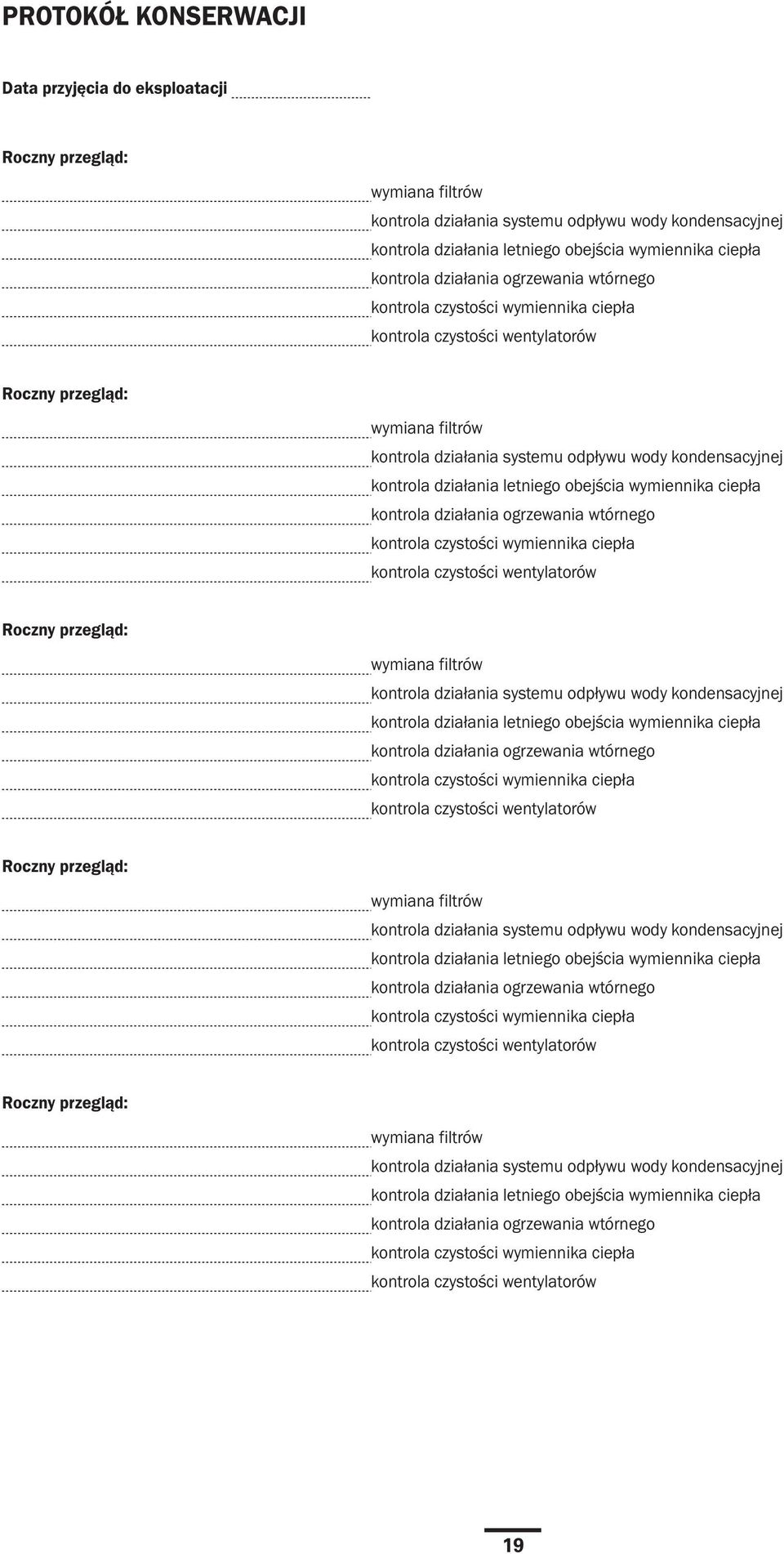 kontrola dzia³ania letniego obejœcia wymiennika ciep³a  kontrola dzia³ania letniego obejœcia wymiennika ciep³a  kontrola dzia³ania letniego obejœcia wymiennika ciep³a  kontrola dzia³ania letniego