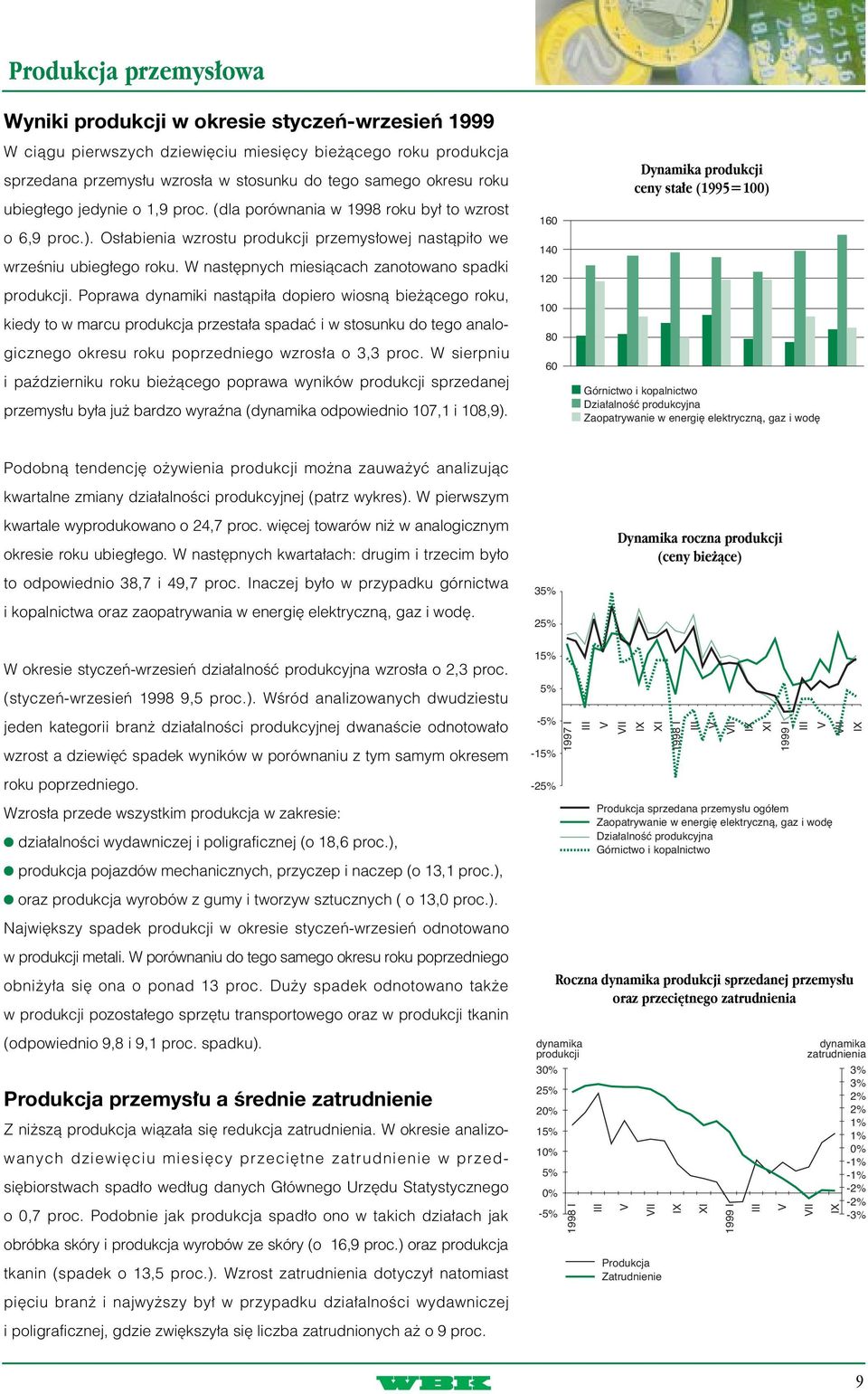 W nast pnych miesiàcach zanotowano spadki produkcji.