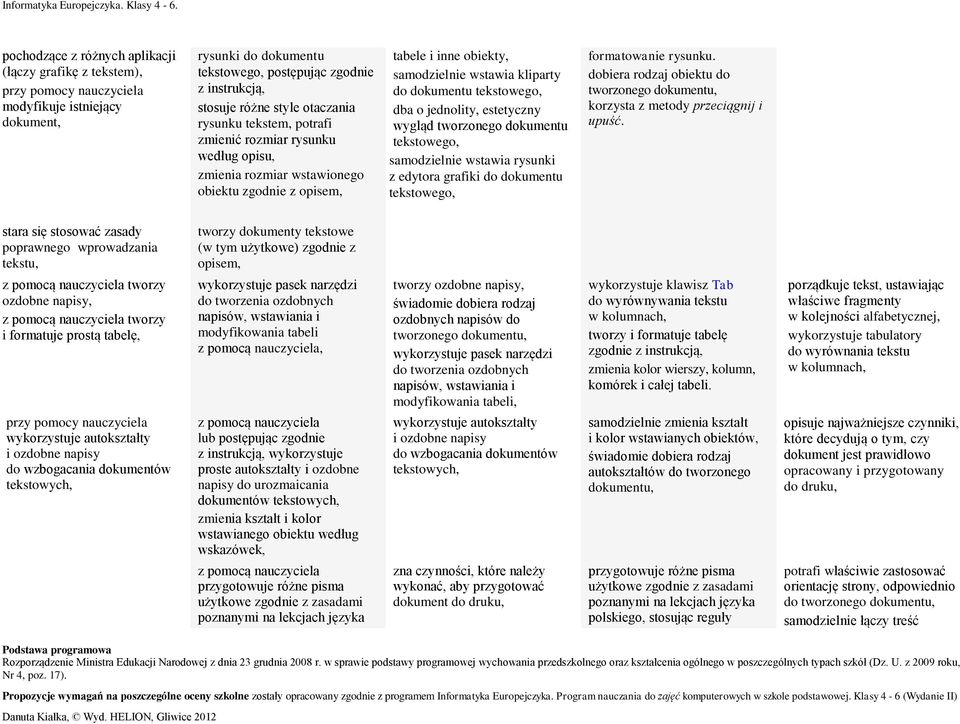 dkumentu tekstweg, samdzielnie wstawia rysunki z edytra grafiki d dkumentu tekstweg, frmatwanie rysunku. dbiera rdzaj biektu d twrzneg dkumentu, krzysta z metdy przeciągnij i upuść.