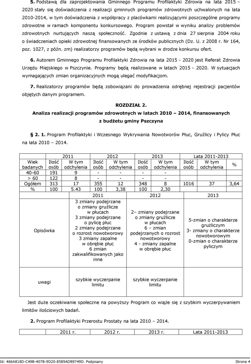 Program powstał w wyniku analizy problemów zdrowotnych nurtujących naszą społeczność.