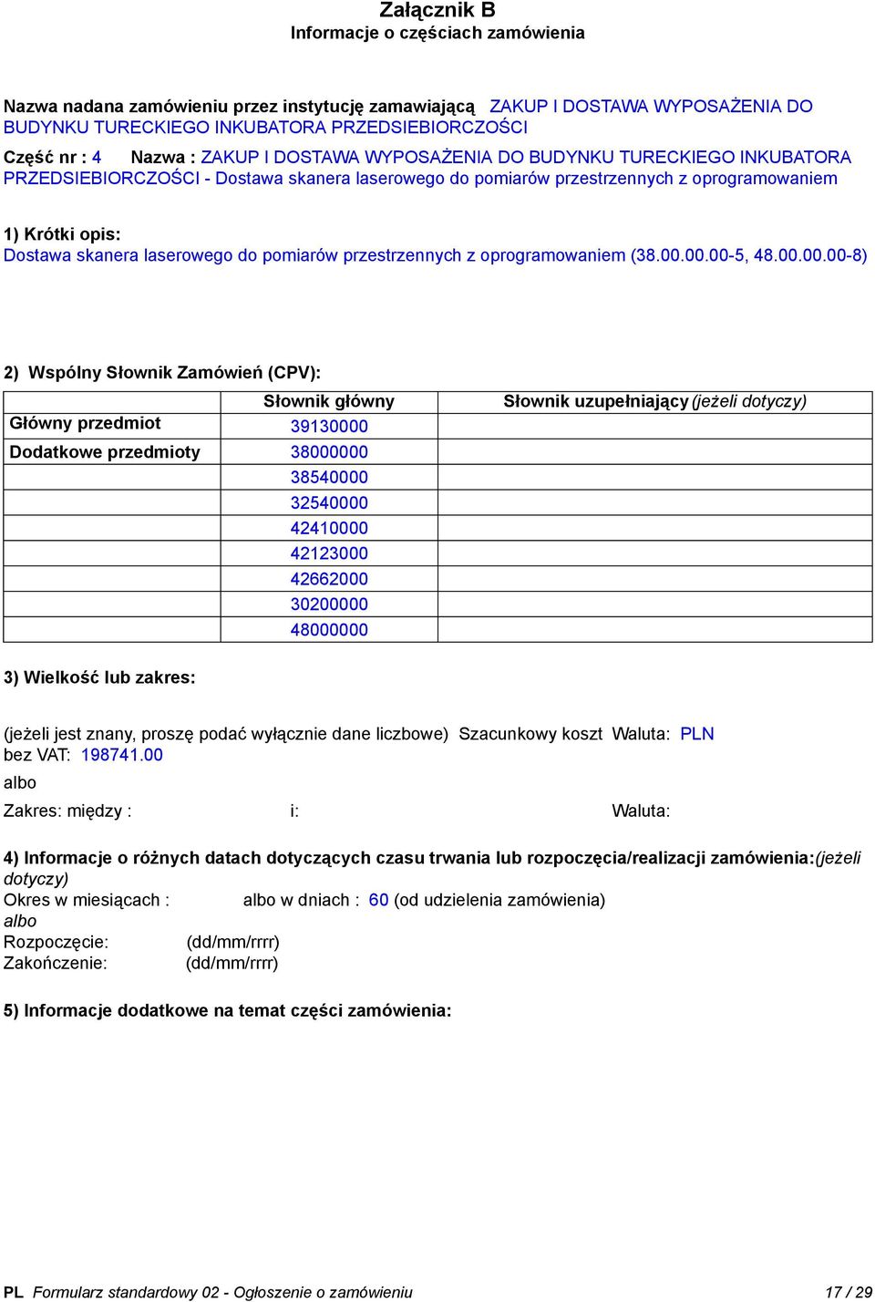 pomiarów przestrzennych z oprogramowaniem (38.00.